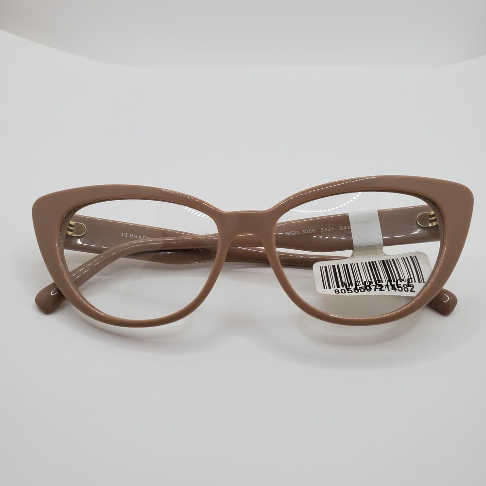 Versace 3286 Womens Eyeglasses Frame Brown Plastic Cat Eye Full Rim 54-16-140mm